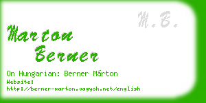 marton berner business card