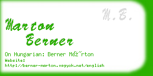 marton berner business card